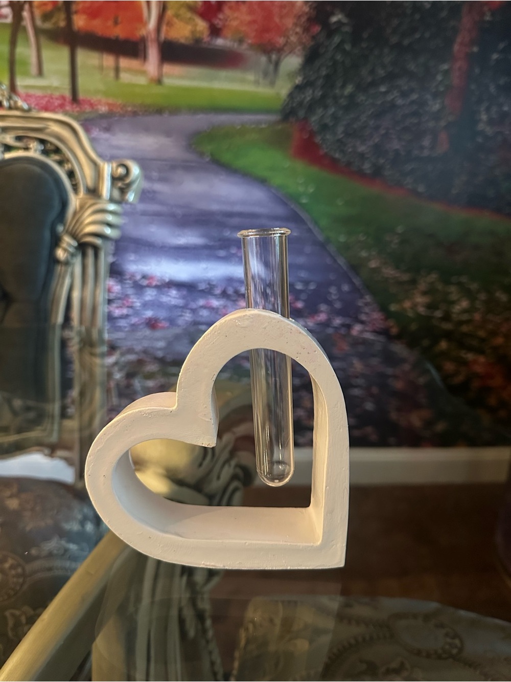 Handmade White Heart-Shaped Bud Vase - Home Accents